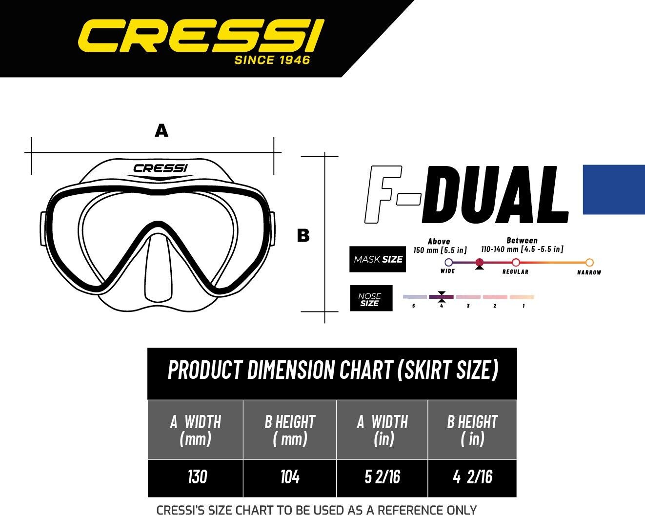 Cressi F-Dual & Supernova Dry Snorkel Set: Superior Comfort & Performance