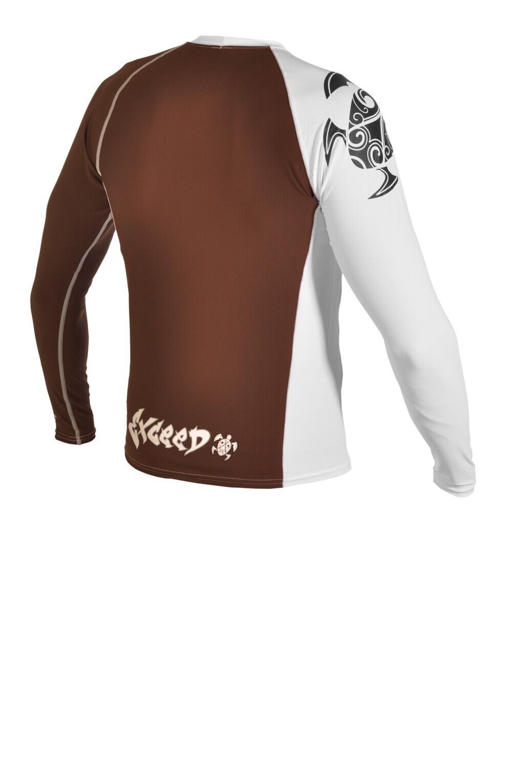 Exceed Long Sleeve Lycra Rash Guard with UV Protection - Brown/White