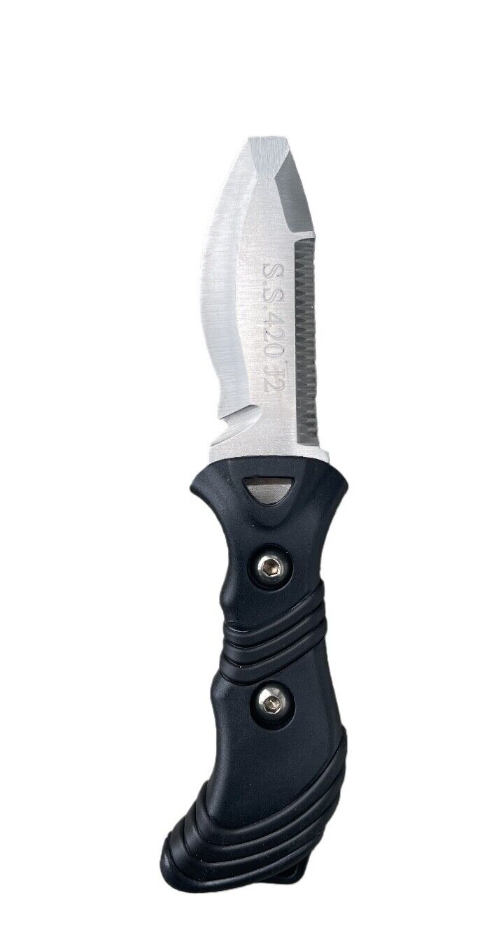 Trident 3-Inch Stainless Steel BCD Dive Knife with Blunt Tip & Hose Mount Sheath