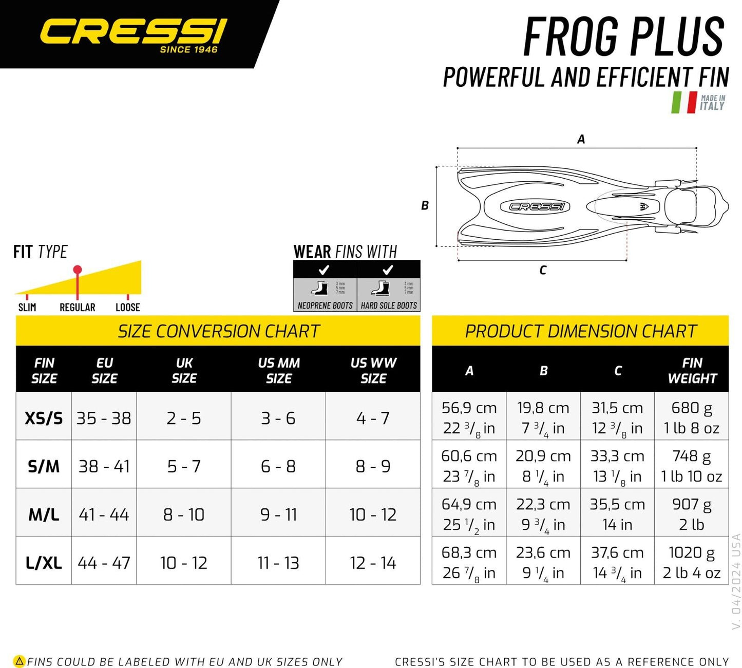 Cressi Frog Plus Adult Fin