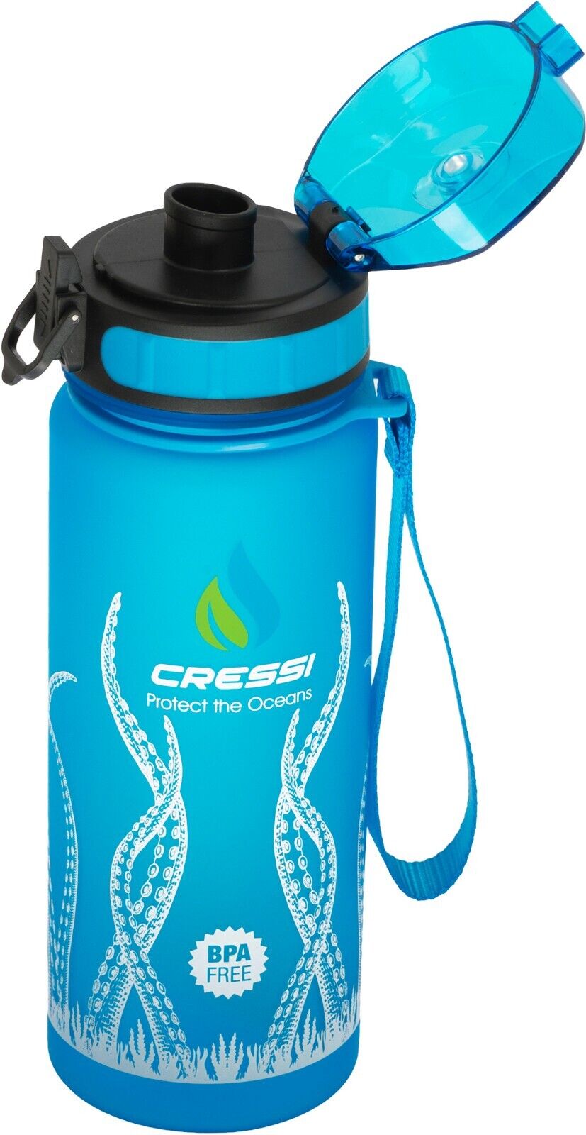 Cressi H2O Frosted: Tritan Water Bottle with Leak-Proof Cap for On the Go Hydrat