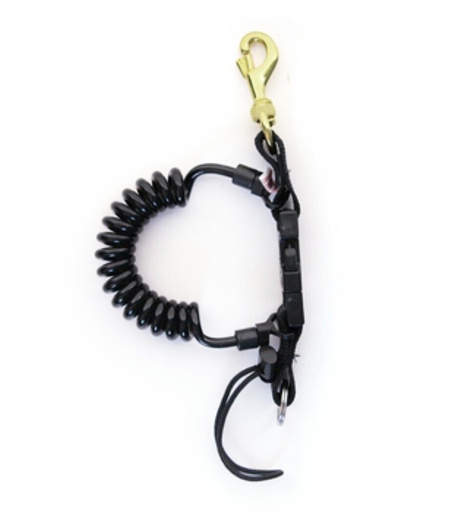 Innovative Scuba Coiled Lanyard with Brass Clip and Quick-Release