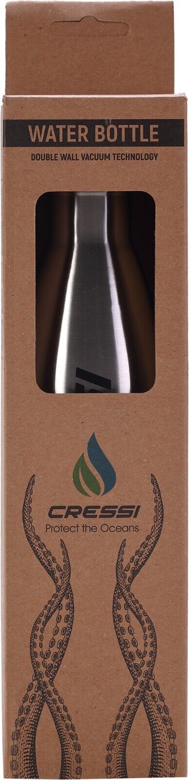 Cressi H2O Double Wall Bottle Stainless Steel, Vacuum Insulated & BPA-Free