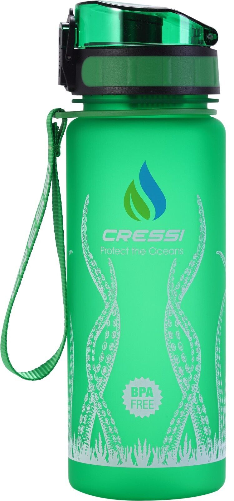 Cressi H2O Frosted: Tritan Water Bottle with Leak-Proof Cap for On the Go Hydrat