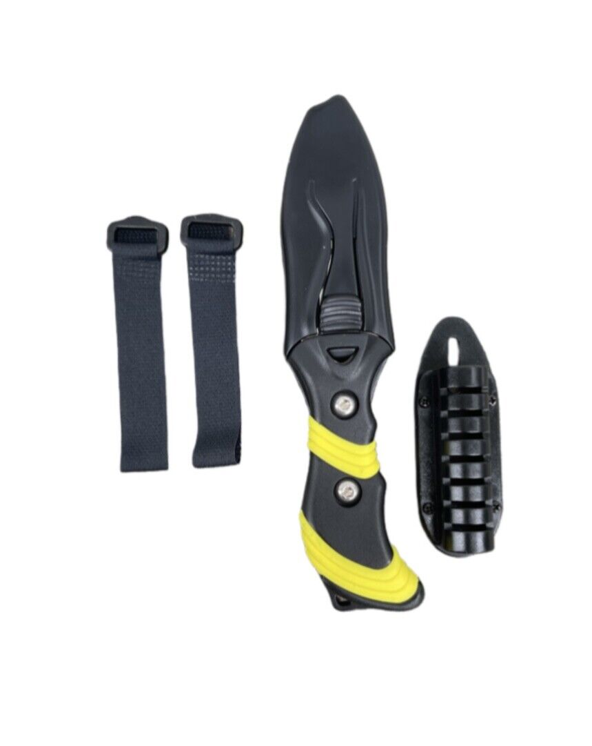 Trident 3-Inch Stainless Steel BCD Dive Knife with Blunt Tip & Hose Mount Sheath