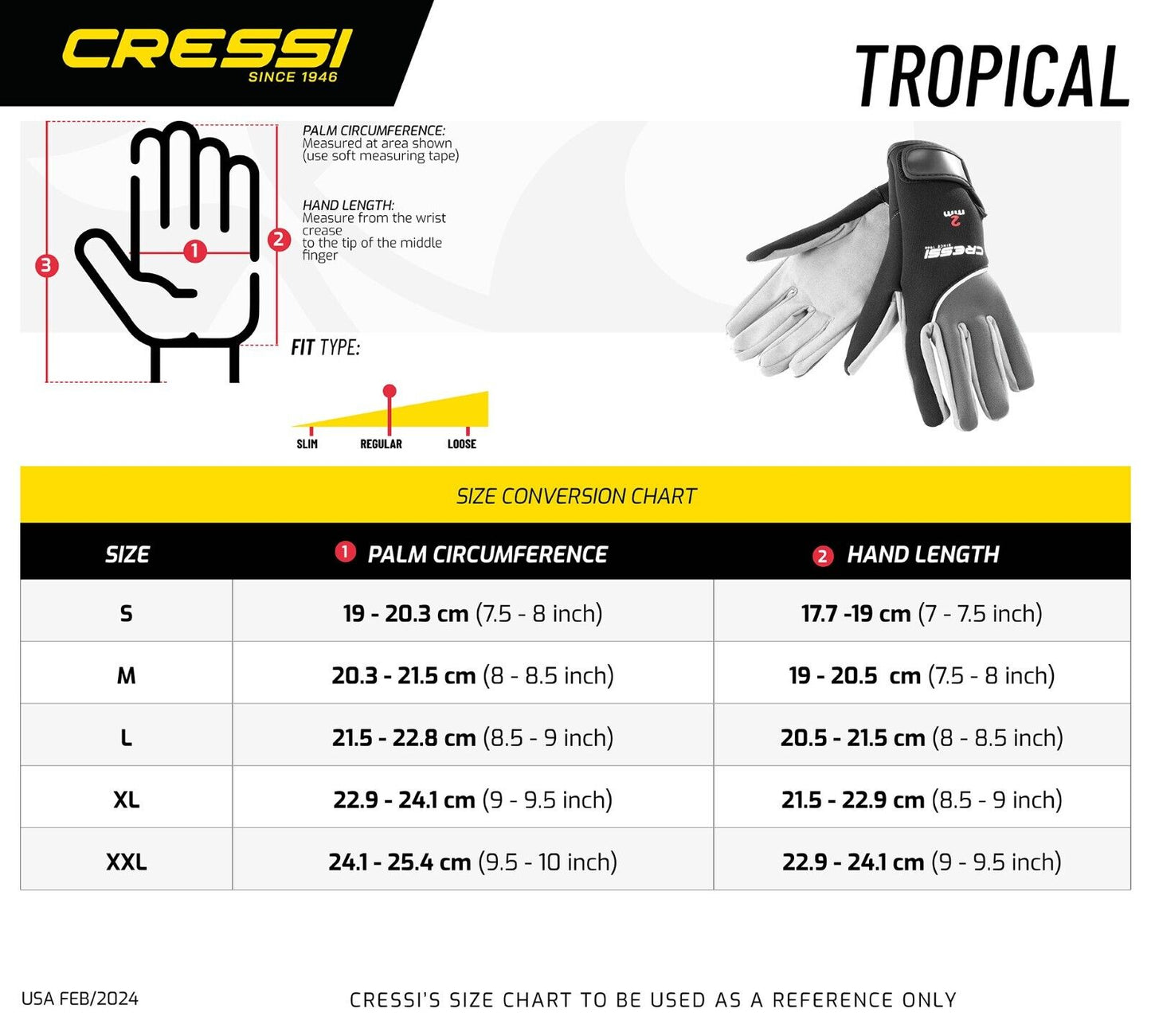 Cressi Tropical 2mm Neoprene Gloves